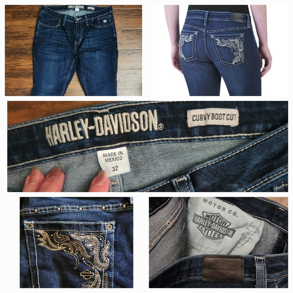 Harley-Davidson Curvy Boot Cut Jeans - Dark Blue